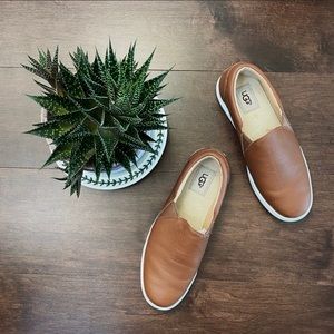 Ugg Slip on Leather Sneaker in Cognac